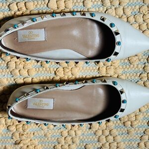 Valentino Women's beige Studded Flats